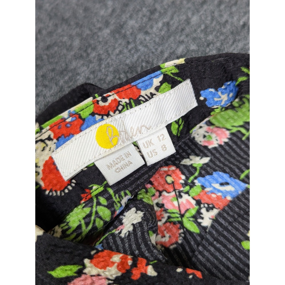 Boden R0285 Black Floral Ruffle Hem Mini Skirt Womens US 8 - Picture 2 of 7